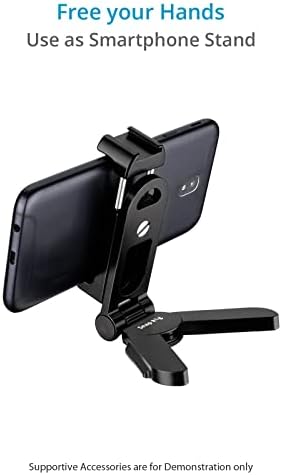 PROIM SNAPRIG אוניברסלי מחזיק סמארטפון תואם ל- iPhone XR/30 Pro Max, Samsung S10+, LG G7 ThinQ. עבור צלמים ניידים, Vloggers. סיבוב 360 °, 270 ° הטיה והרכבה על חצובה