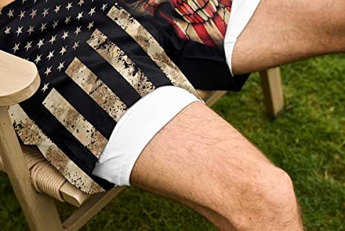 גזעי שחייה של דגל אמריקאי של פרטרסט עם דגל אמריקאי עם דגל דליין דגל ארהב דגל שחייה מכנסיים קצרים עם מכנסי שחייה בכיס