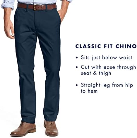 טומי הילפיגר מגברים גדולים וגבוהים מכנסי צ'ינו מכנסיים בכושר קלאסי