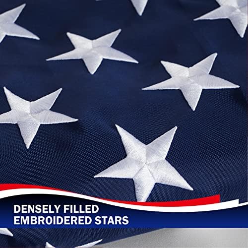 דגל אמריקאי של הומסור 3x5 לדגלים חיצוניים בארהב בארהב - כוכבים כבדים חיצוניים דגל ארצות הברית כוכבים רקומים מיוצרים לכל מזג האוויר פסים תפור רוח גבוהים עם גסיות פליז