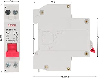 Kavju YCB6N-32 6-32A 1P+N MCB מפסק מיניאטורה מפסק שלב ניטרלי מפסק חשמלי מתג בטיחות הביתה