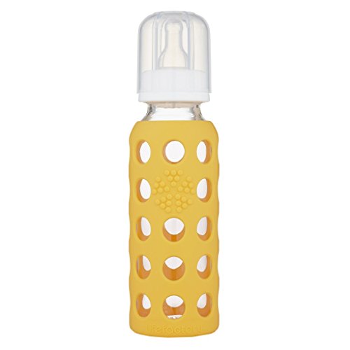 זכוכית מפעל חיים עם בקבוקי תינוק סיליקון 9 אונקיות-ורוד, צהוב, כתום 3 יחידות