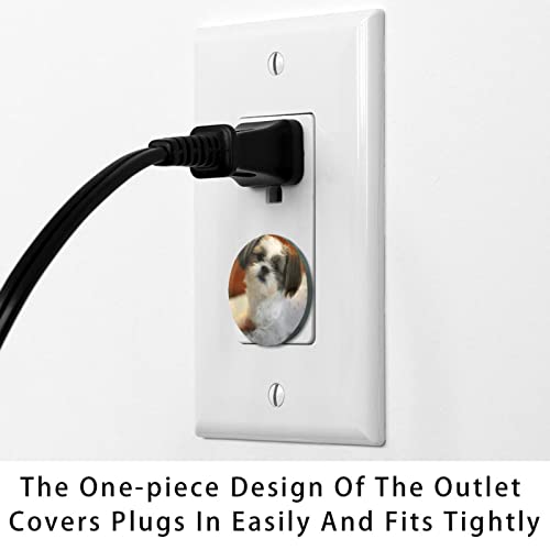 Shih Tzu Dog Guppy Outlet Covers Covers 12 חבילה - כיסויי תקע של בטיחות לתינוקות - עמיד ויציב - הוכחה לילדים את השקעים שלך בקלות