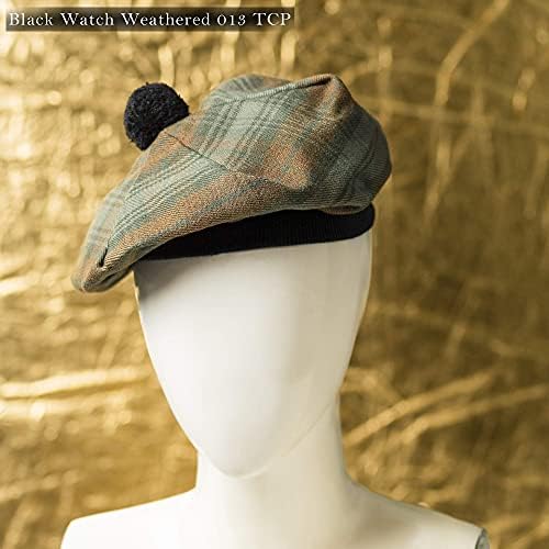 אומאם סקוטי מסורתי טאם או ' שטנר אקריליק צמר תמי כובע שטוח מצנפת חצאית רבים טרטנים