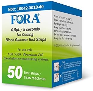 FORA V30 G30 PREMIUM V10 רצועות בדיקת גלוקוז בדם - מדידת סוכר מדויקת של סוכרת בדם לסוכרת ותזונה סוכרתית שלך