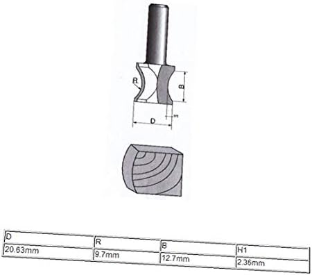 X-deree 1/2 חור מקדח 1/2 חיתוך רוחב רדיאן חותך חילוט אצבע חילוט סוג נתב נתב (1/2 '' Vástago 1/2 '' Corte Ranura radián doble flauta dedo tipo de clavo bit