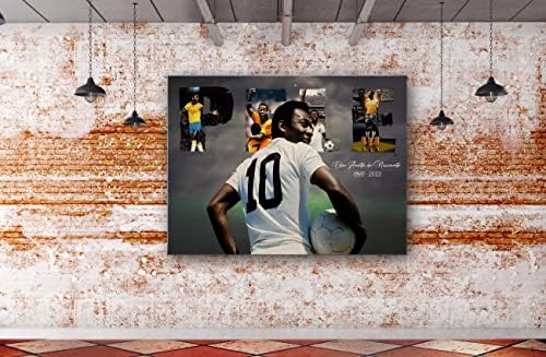 פוסטר כדורגל של פלה פלה, תמונה של פוסטר ציטוט של Pele Pele, פוסטר כדורגל פלה אמנות בד, תמונת הדפסה של כדורגל פלה