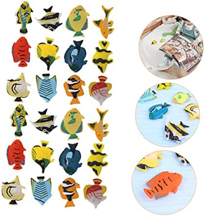 טוינדונה 24 יחידות דגים מלאכותיים טנק צעצוע שולחן טופפר אוקיינוס ​​אוקיינוס ​​דגים צעצוע אקווריום צעצוע צעצוע עמיד בלבוש פסל דגים טרופי PVC ילד חיה מזויף דגים שולחן אקווריום אספקת אקווריום