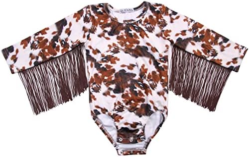 Qliyang פעוט יילוד תינוקת תינוקת ארוכת-גוף רומפר סרבל תלבושת בגדי תינוקות מזדמנים עם גדילים
