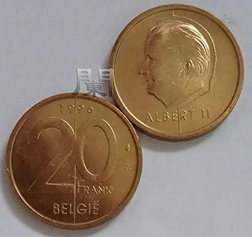 בלגיה מטבע אירופה לפני יורו 20 פרנק גרסת שפה הולנדית מטבע בלגיה לפני מטבע יורו 5 גרסה צרפתית צרפתית