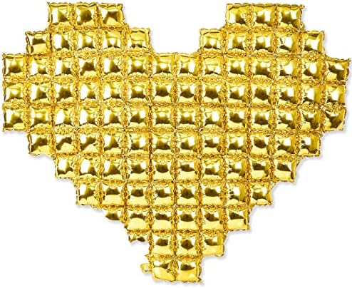 PARTYWOO GOLD STAR FOIL MILANTIN KUPDOOP 6.6X3.3 FT 2 PCS ובלוני לב זהב 2 PCS 55 אינץ '