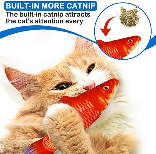 5 יחידות קטניפ צעצוע, בפלאש דגי חתול צעצוע, חתול ללעוס צעצוע, קטניפ מלא קריקטורה דגים עם פעמון בתוך עבור אינטראקטיבי קיטי ללעוס צעצועי חתול בקיעת שיניים חתול תרגיל