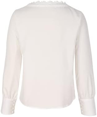 2023 שרוול ארוך VNECK תחרה תחרה כפתור גרפי כלפי מעלה טלאי חולצה חולצה לנשים טי סתיו סתיו נשים GB GB