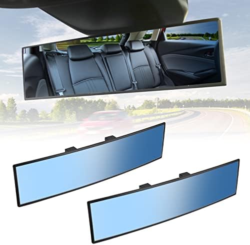 מראה צפייה אחורית של Joytutus, אוניברסלי 11.81 אינץ '2 אריזה מראה פנורמית קמורה מראה אחורית, קליפ פנים -על זווית רחבה מראה אחורית מראה כדי להפחית את הנקודה העיוורת ביעילות עבור משאיות רכבי רכב -Blue