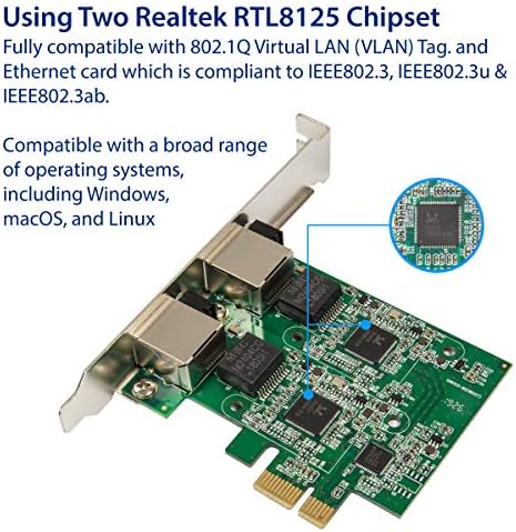 כפול 2.5 Gigabit Ethernet PCI-E רשת הרחבה של רשת RJ45 LAN מתאם סוגר פרופיל נמוך SD-PEX24066